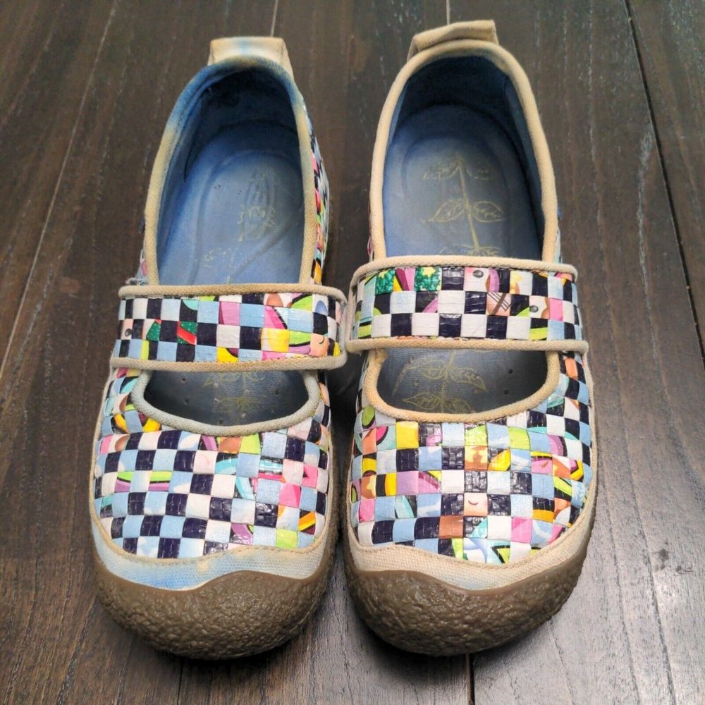 Women Colorful KEEN Woven Harvest Mary Jane Slip Ons, Size 7.5, 5389-WRRE